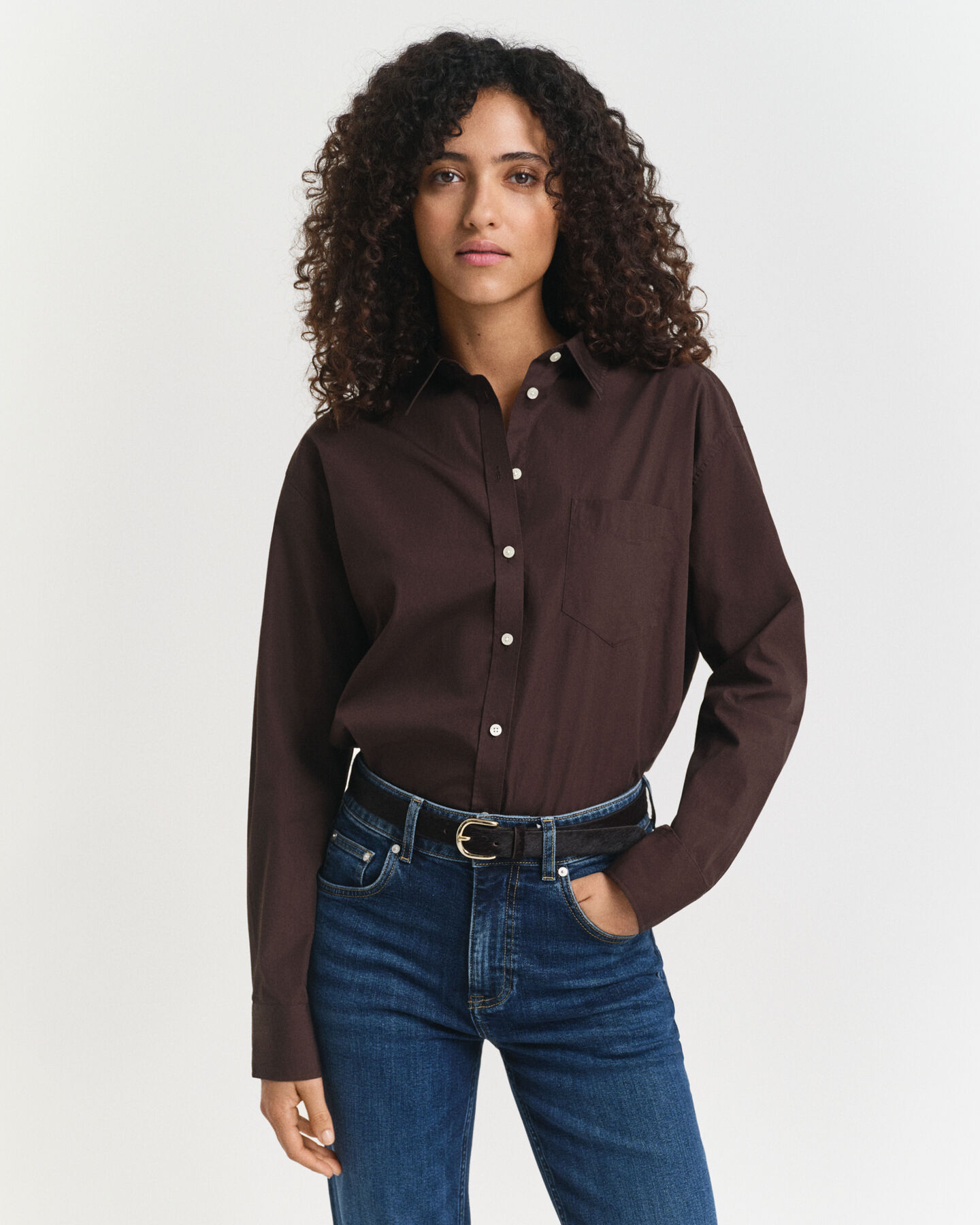 Camicia classica in popeline relaxed fit