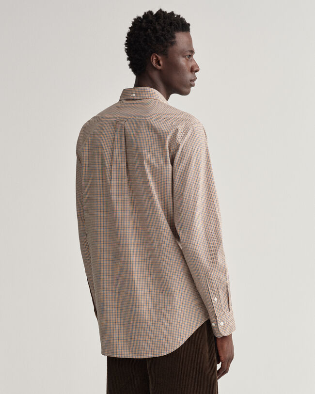 Camicia in popeline a quadretti regular fit