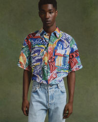 Camicia in seta con stampa relaxed fit