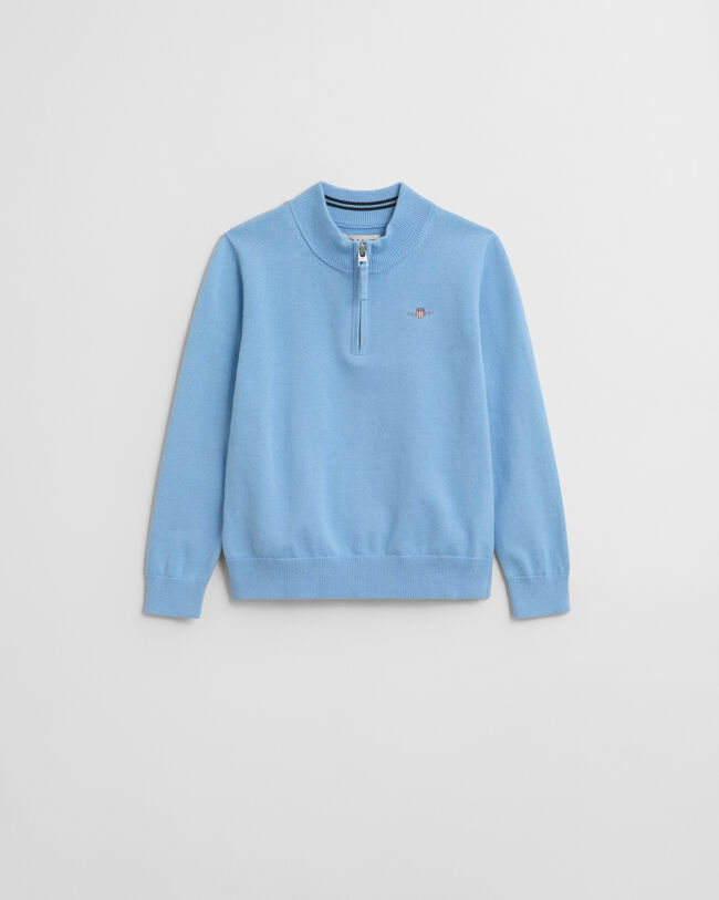 Maglia in cotone con zip corta Shield Kids