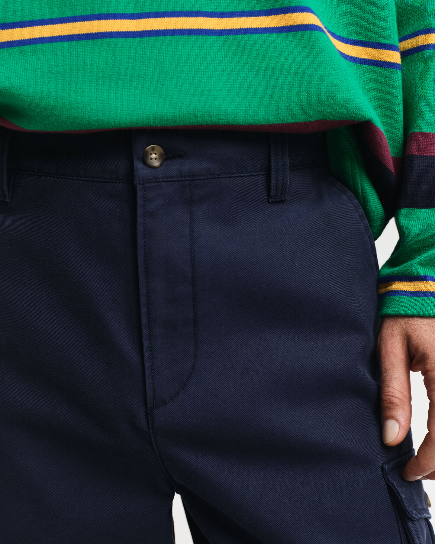 Pantaloni cargo in twill di cotone regular fit