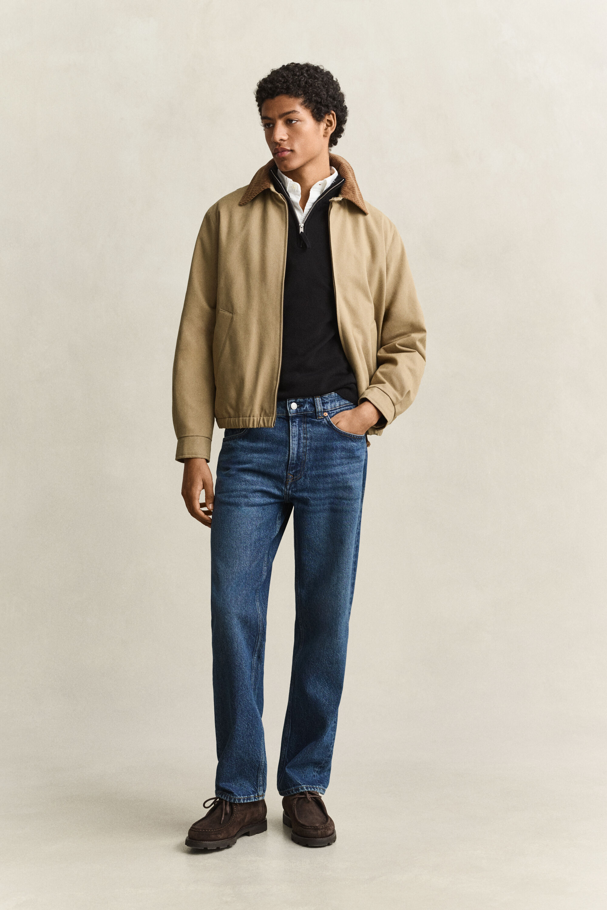 Maglia in lana d’agnello con zip corta