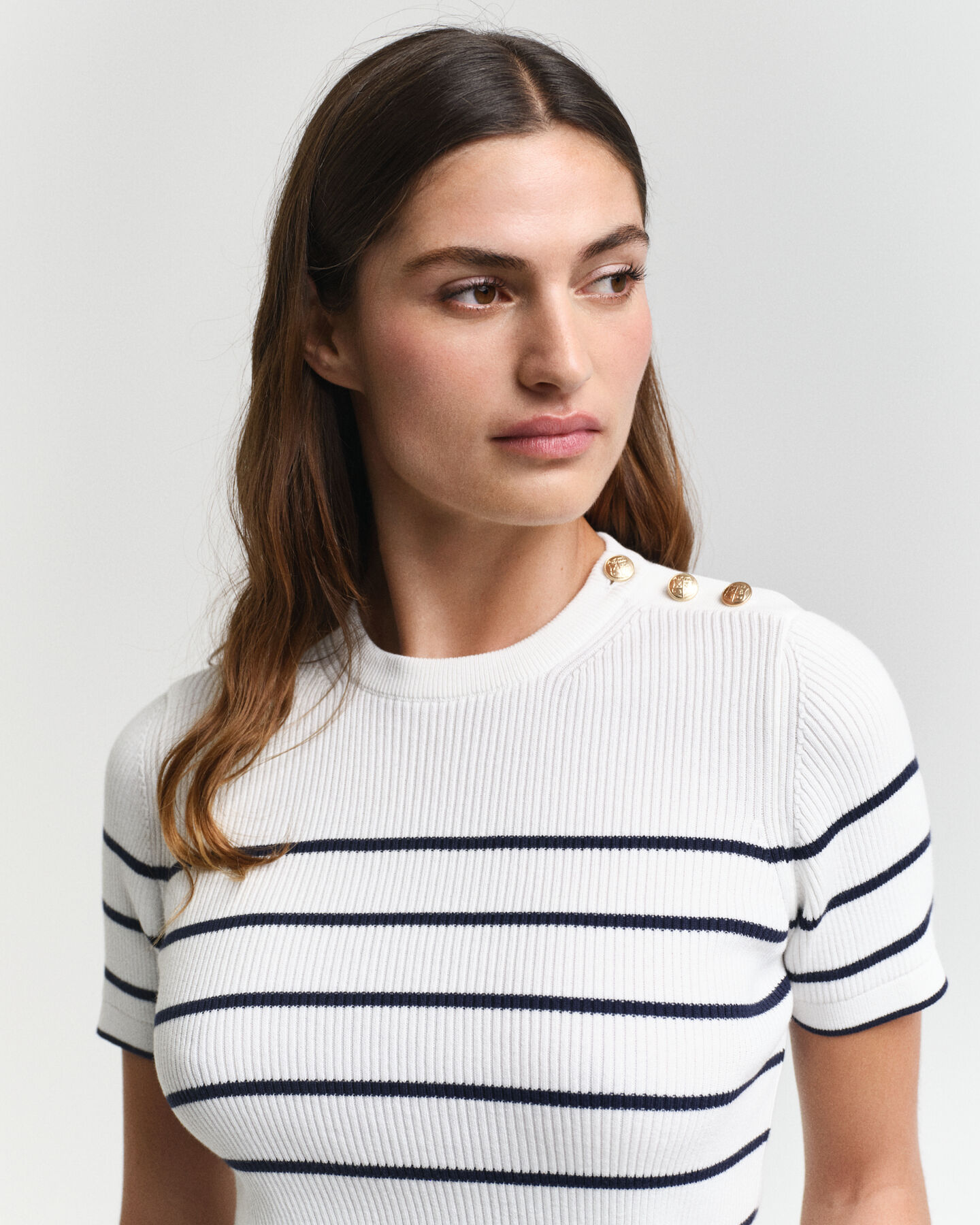 Maglia girocollo Breton a coste