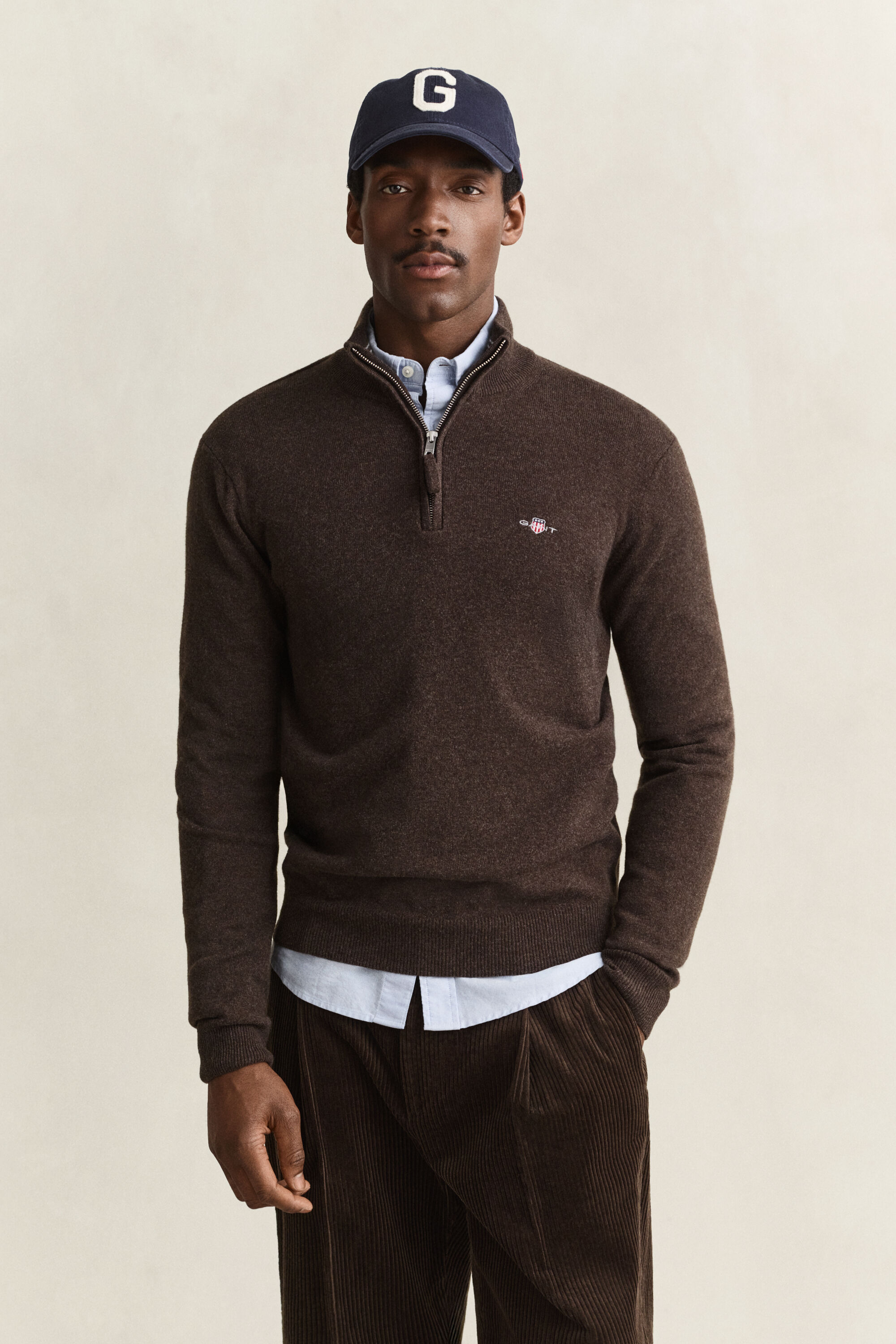 Maglia in lana d’agnello con zip corta
