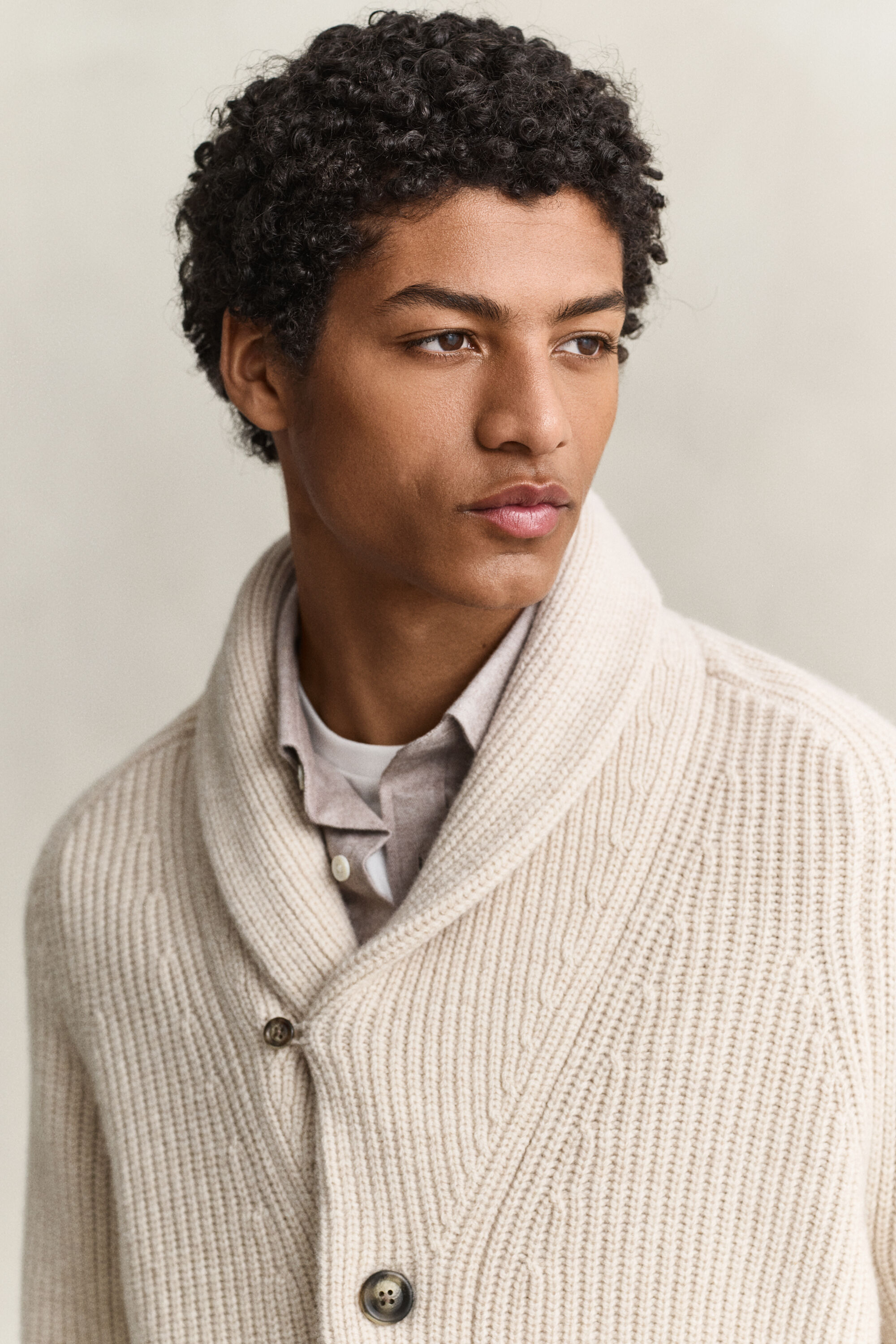 Cardigan in misto lana a coste