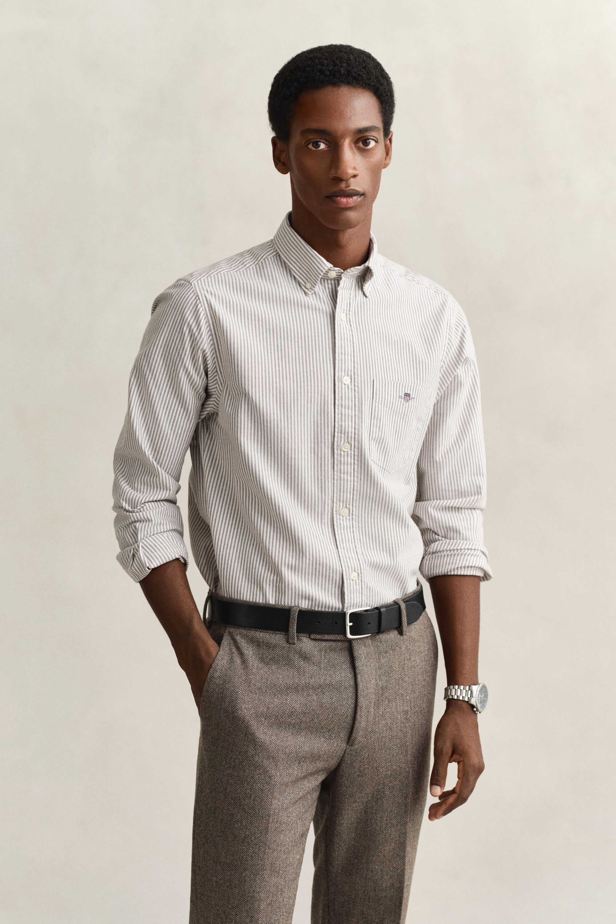 Camicia Oxford classica a righe Banker