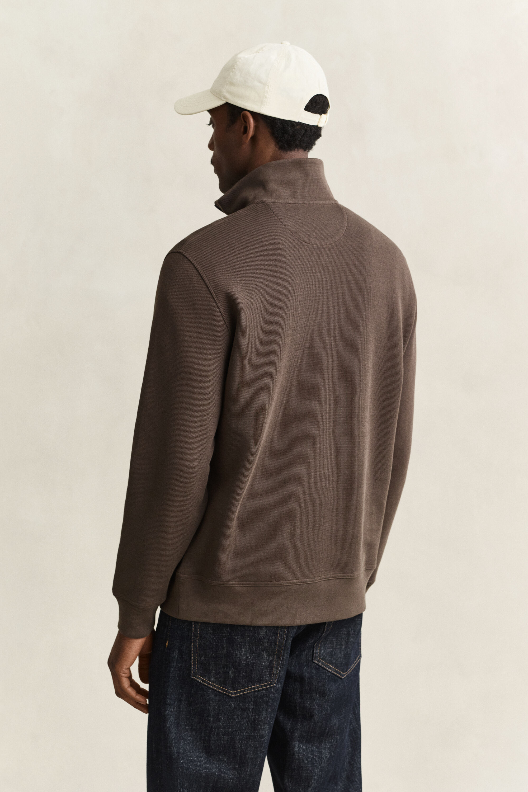 Felpa Sacker Rib con zip corta