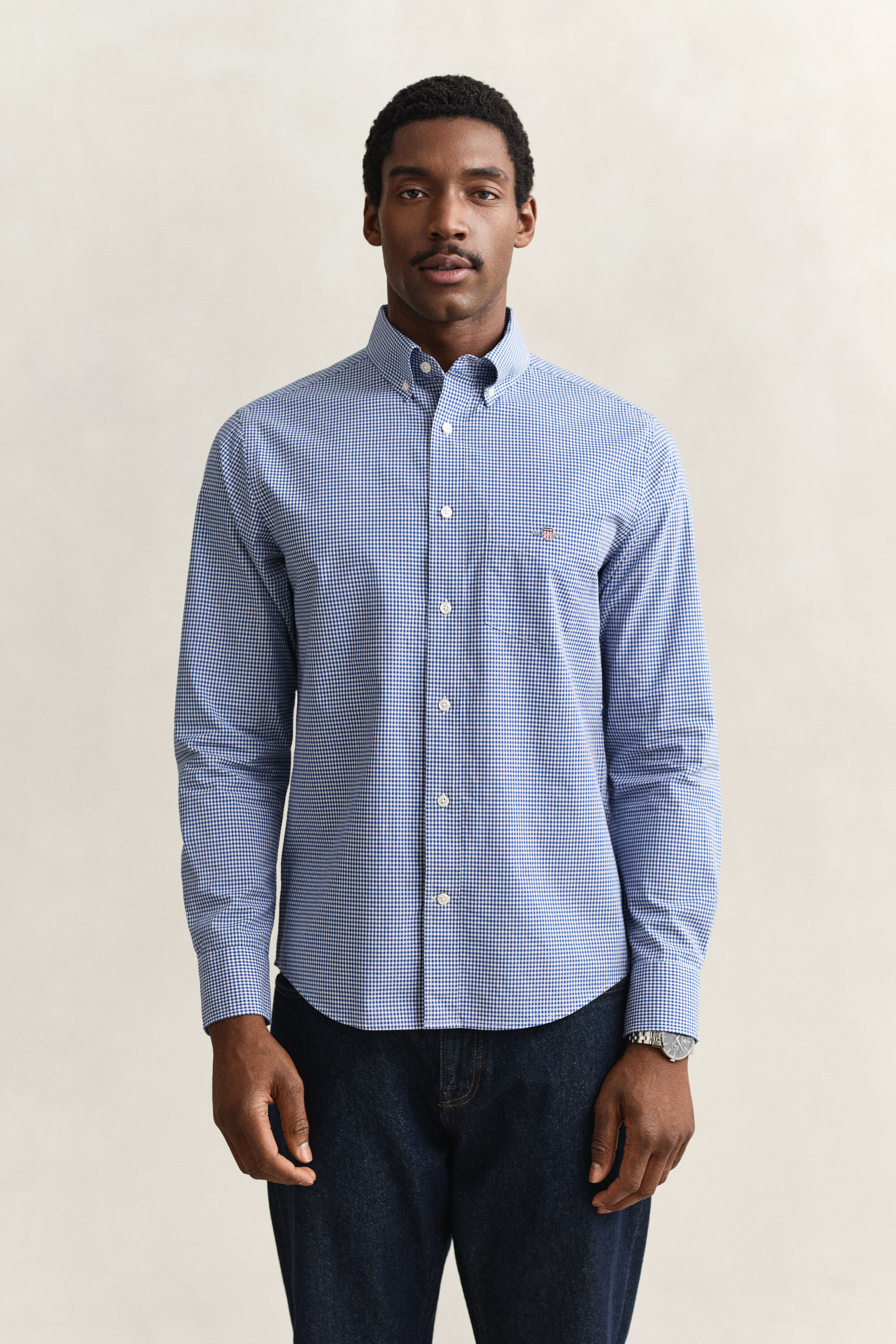 Camicia classica in popeline percalle