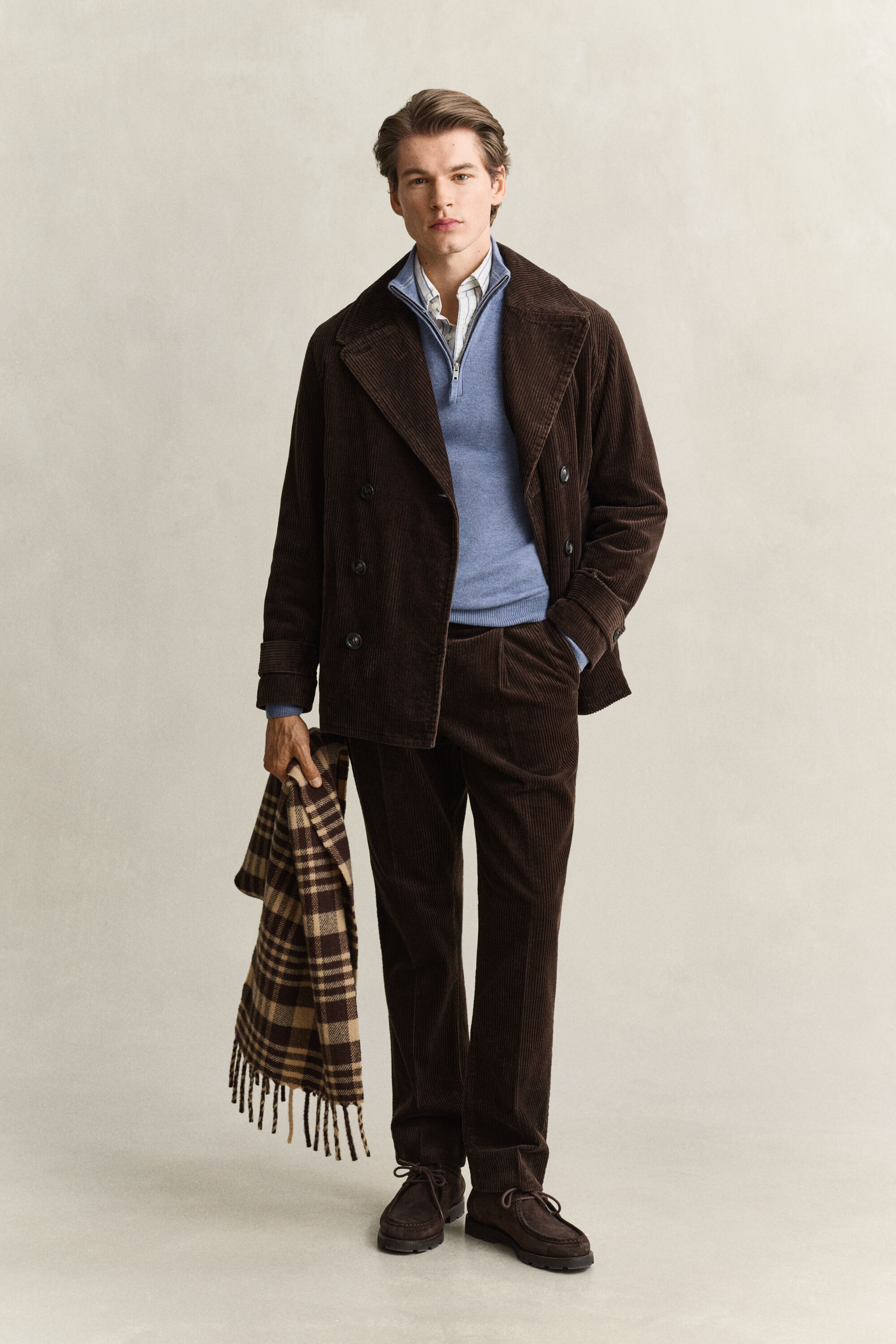 Maglia in lana d’agnello con zip corta