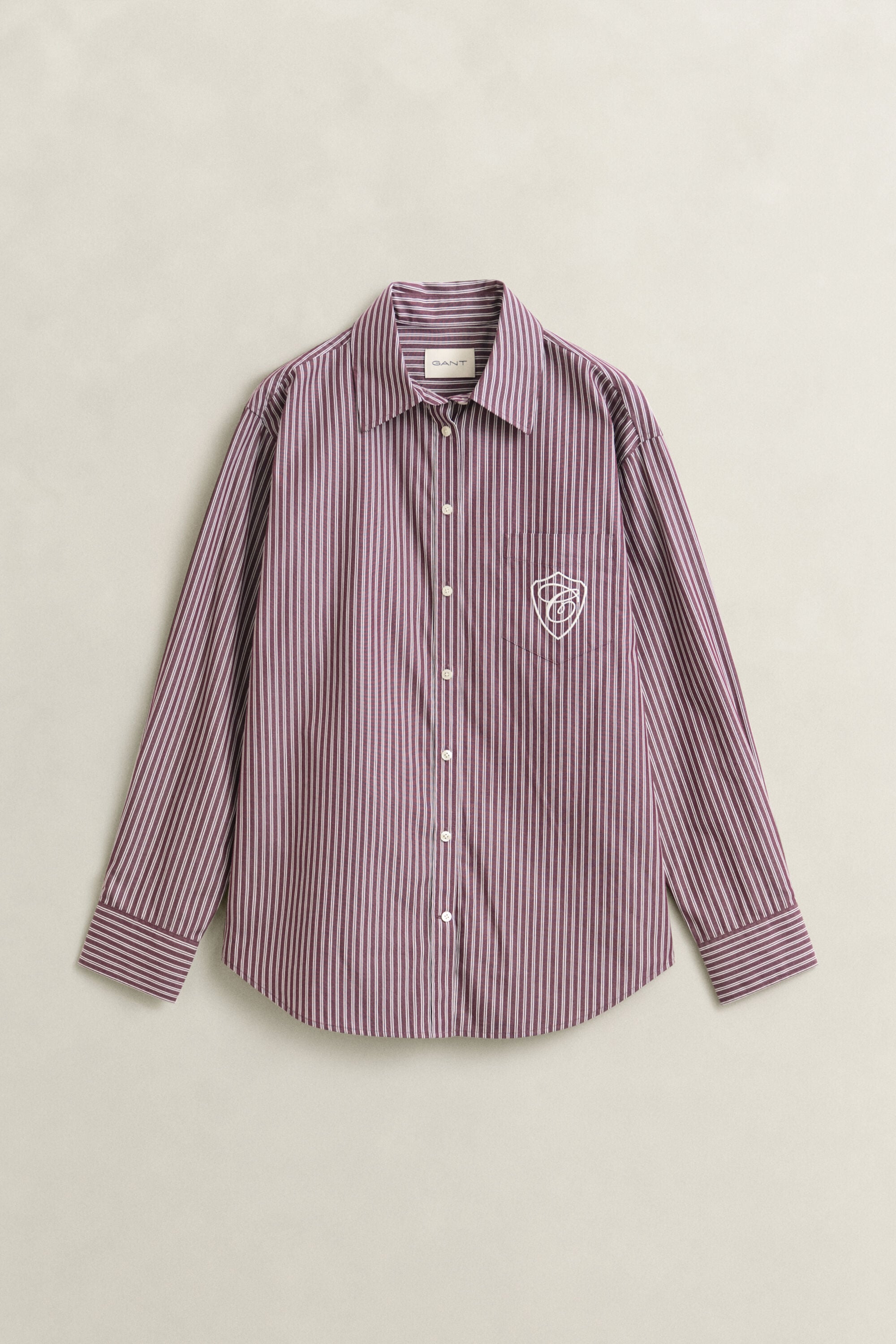 Camicia classica in popeline a righe relaxed fit