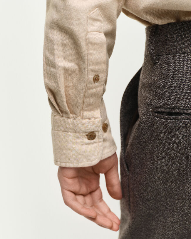 Camicia in flanella con motivo a spina di pesce regular fit