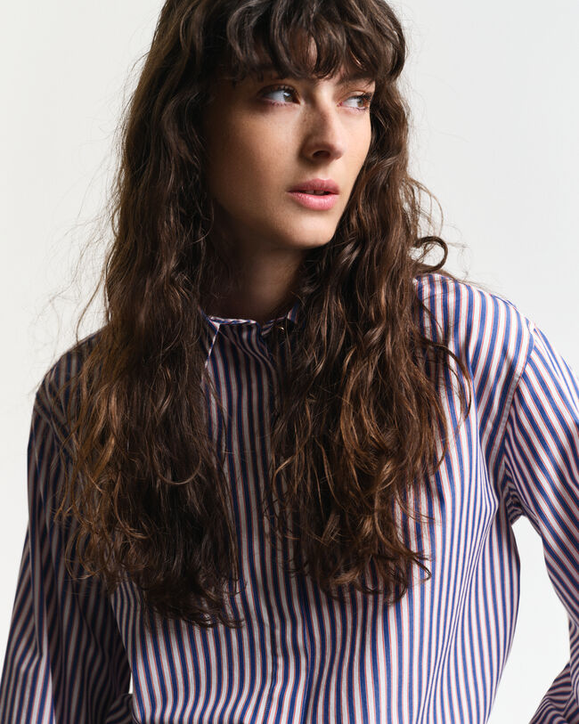 Camicia a righe manica ampia relaxed fit
