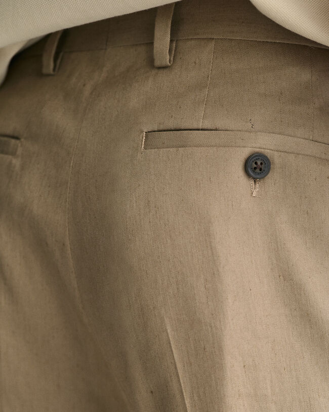 Pantaloni da abito in misto lino-cotone slim fit