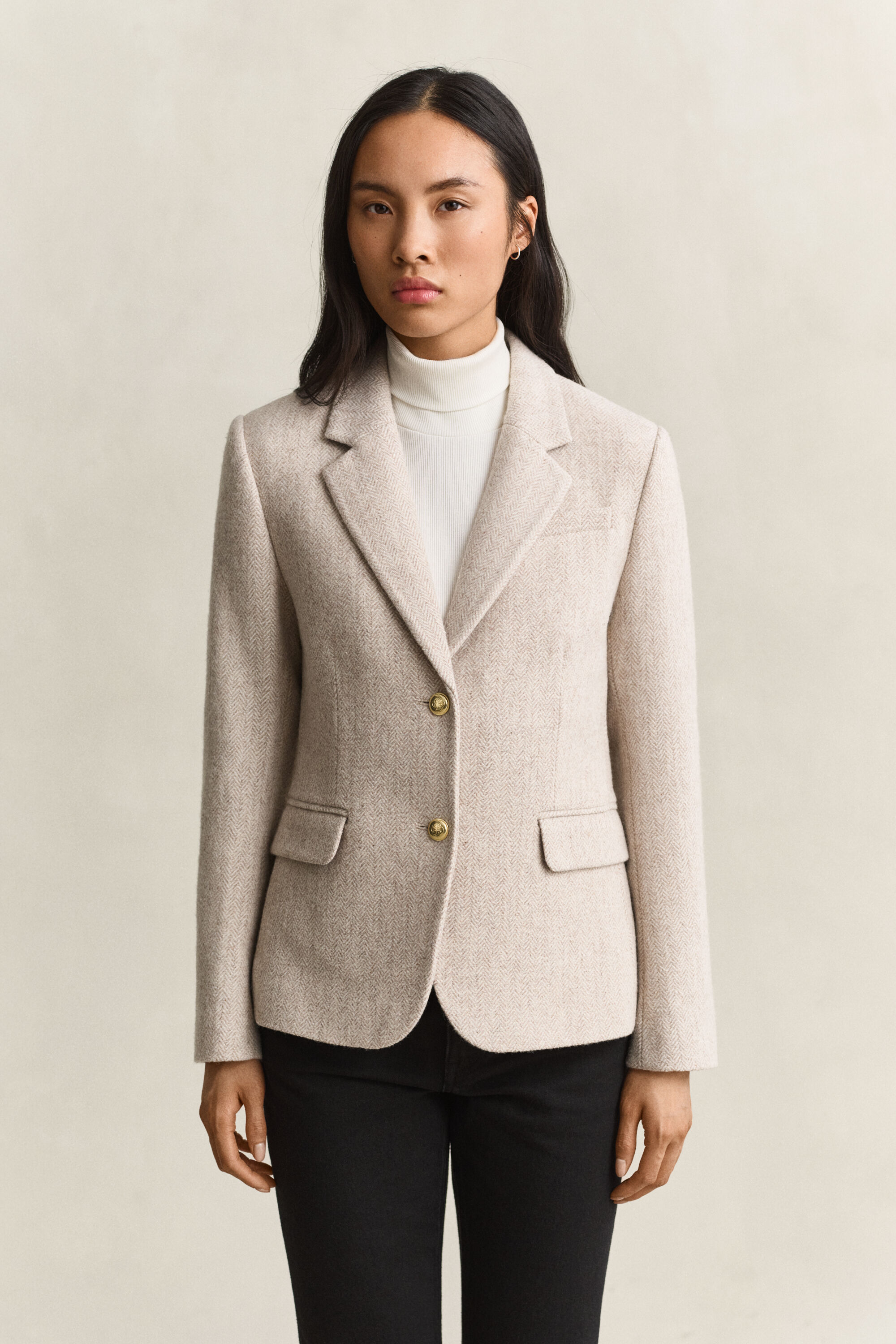 Blazer con motivo a spina di pesce