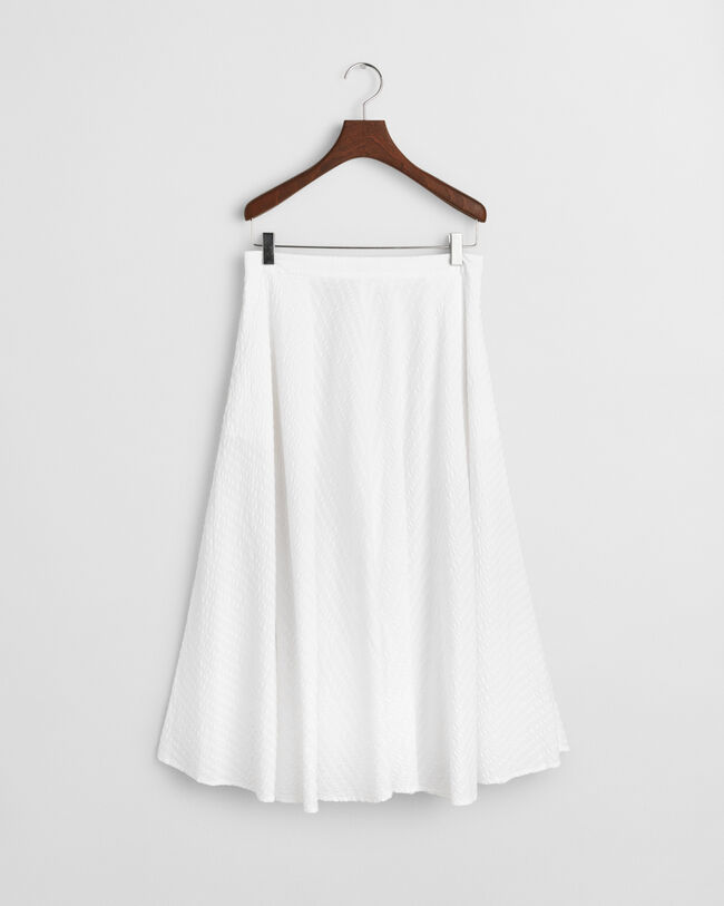 Gonna a righe seersucker tono su tono