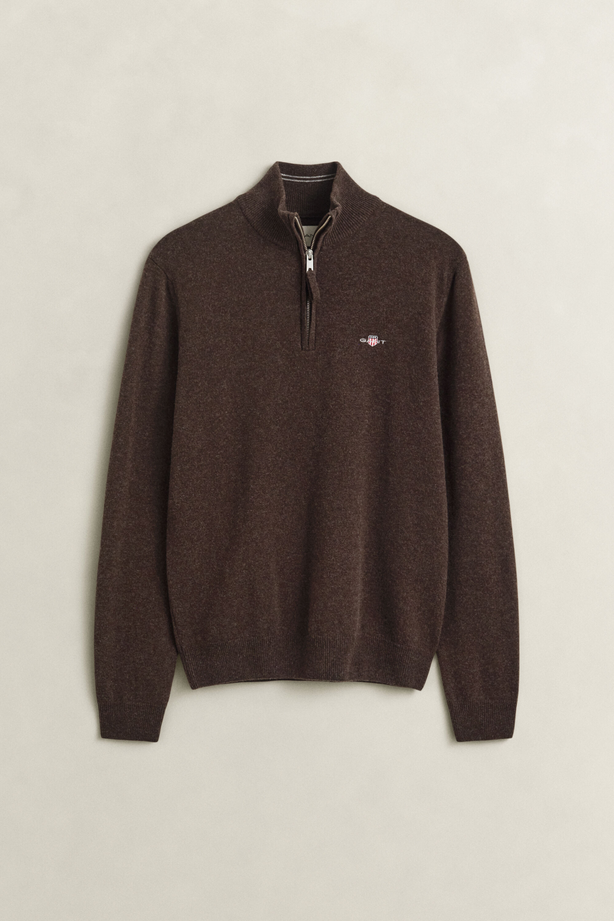 Maglia in lana d’agnello con zip corta