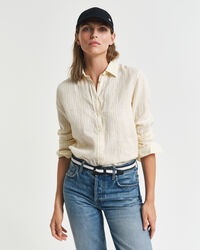 Camicia di lino a righe regular fit