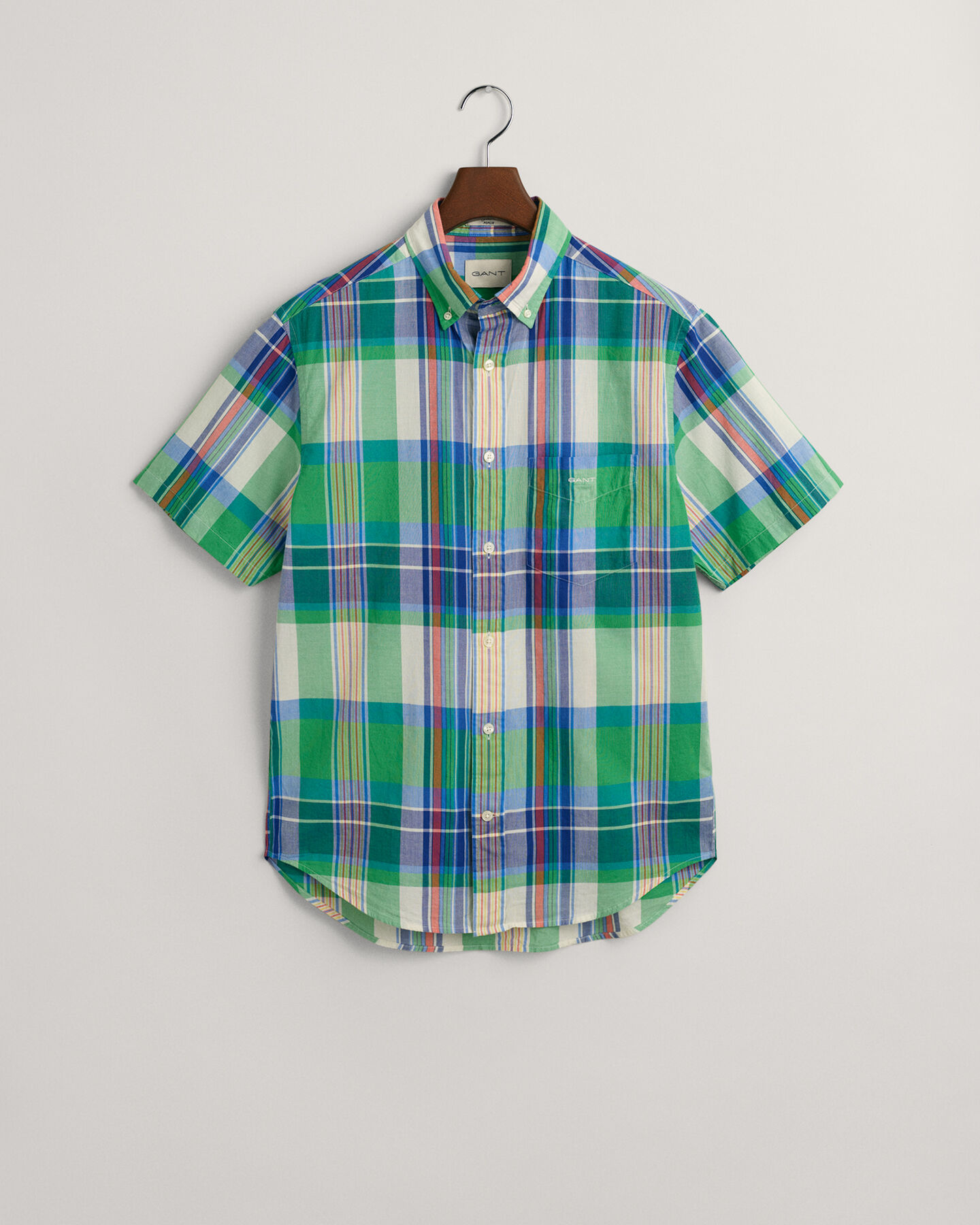 Camicia a maniche corte in madras regular fit