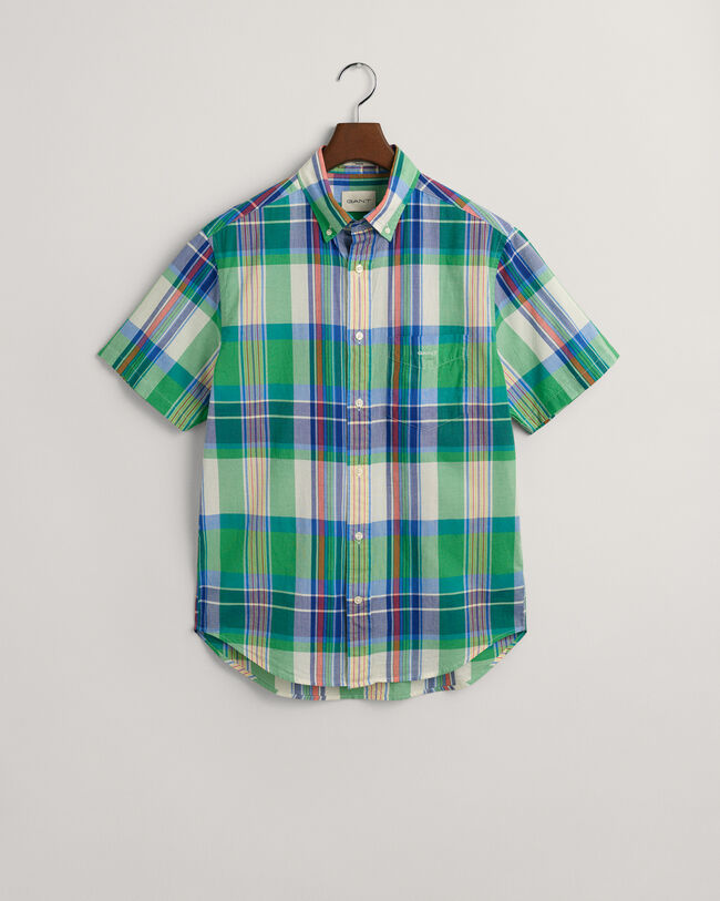Camicia a maniche corte in madras regular fit