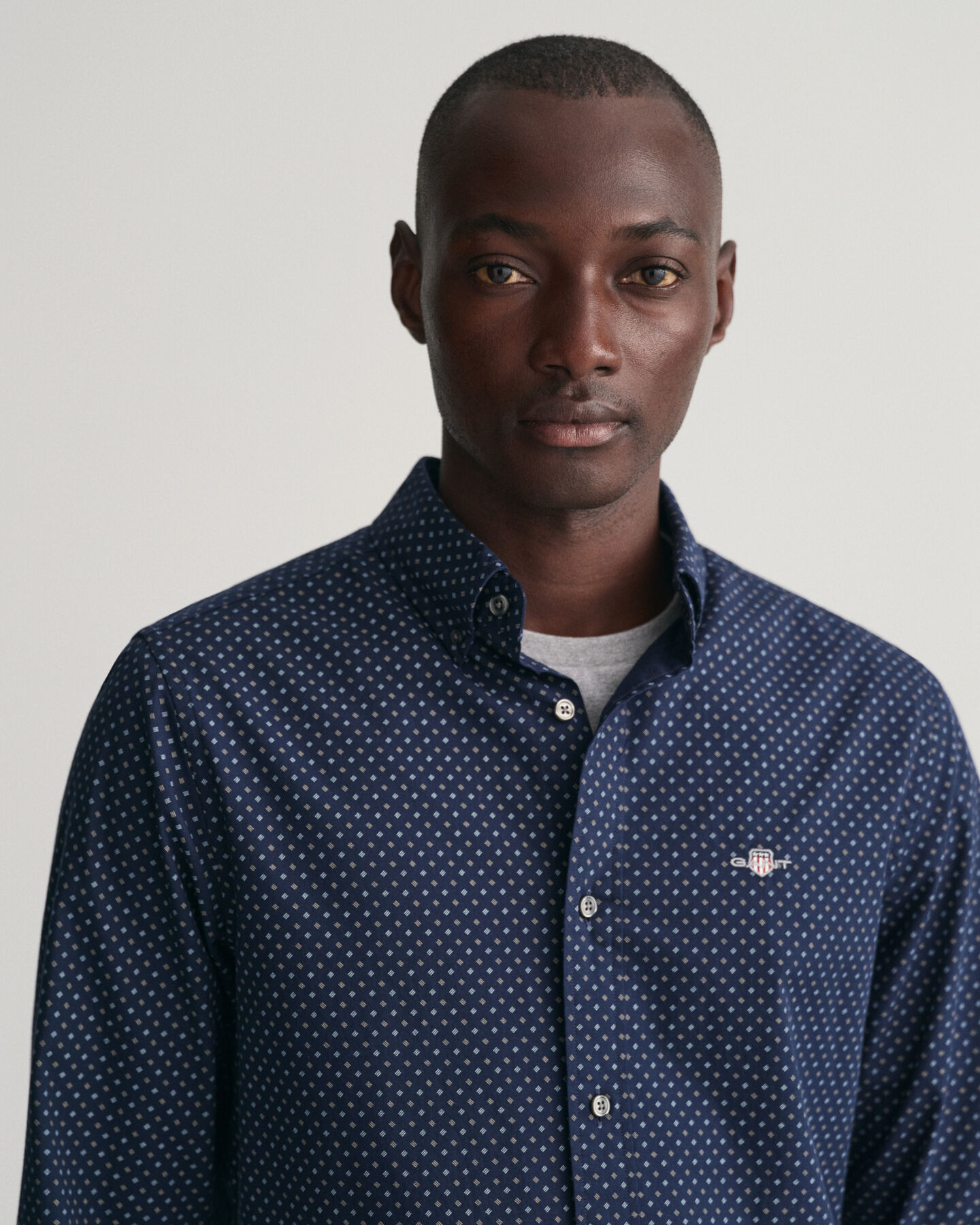 Camicia con microstampa regular fit