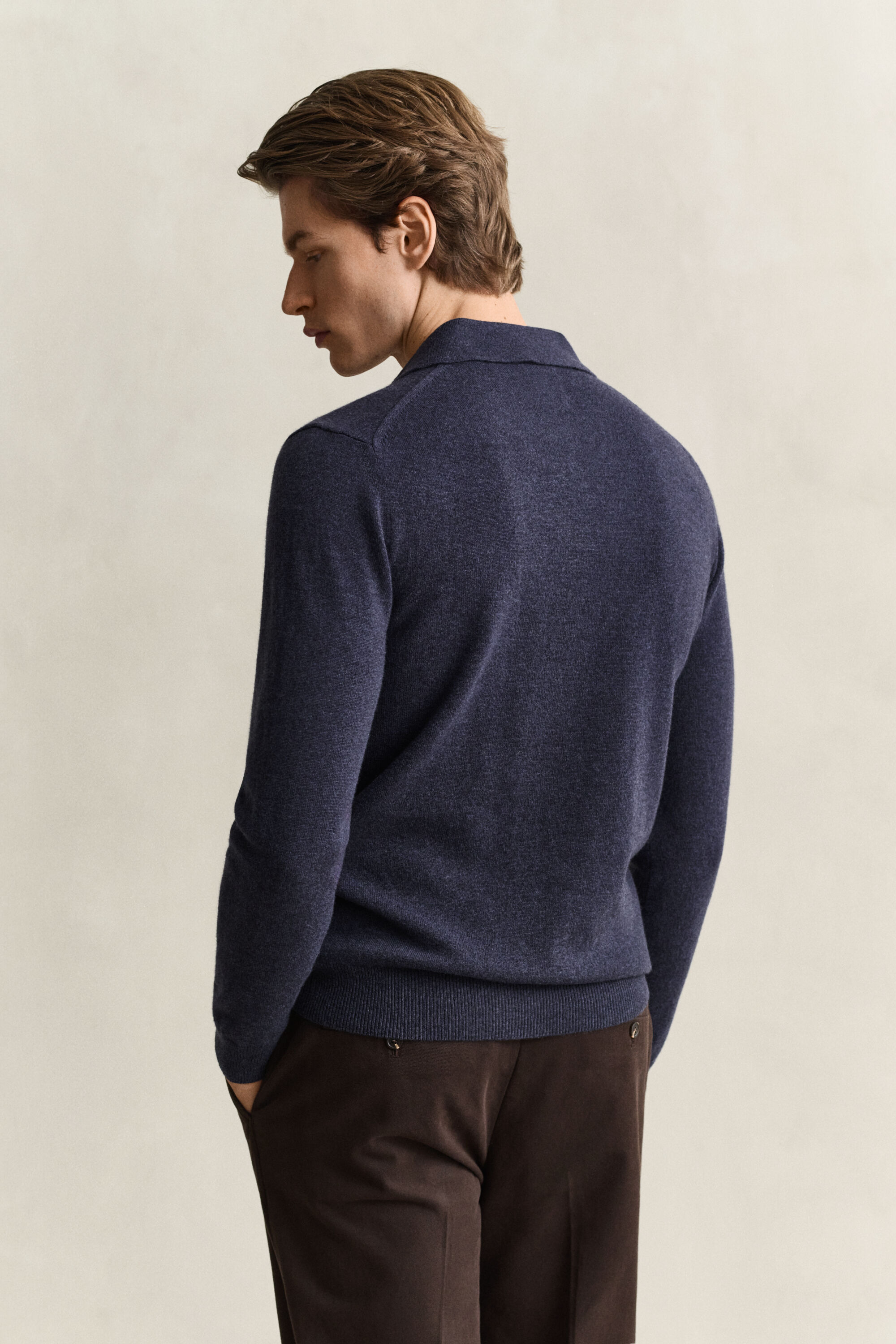 Maglia polo in finissima lana d’agnello