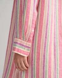 Abito chemisier multi righe in lino