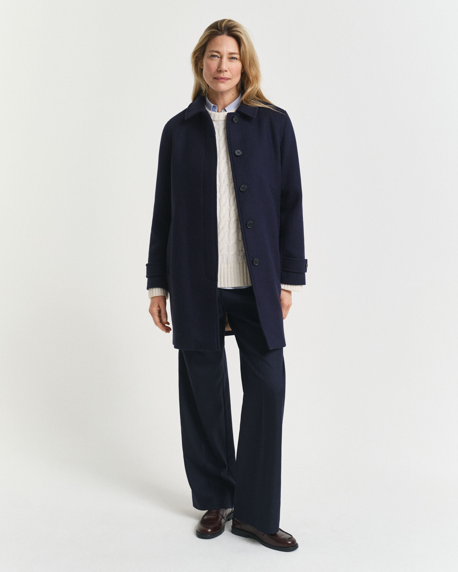 Impermeabile in misto cotone e lana