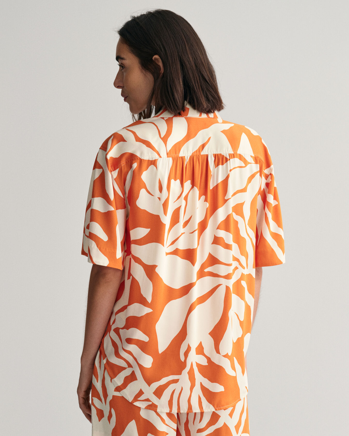 Camicia a maniche corte Palm Print relaxed fit