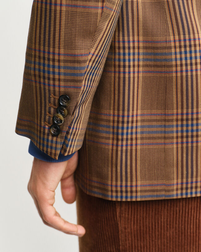 Blazer in lana a quadri relaxed fit