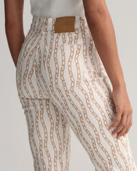 Jeans alla caviglia con stampa a catena