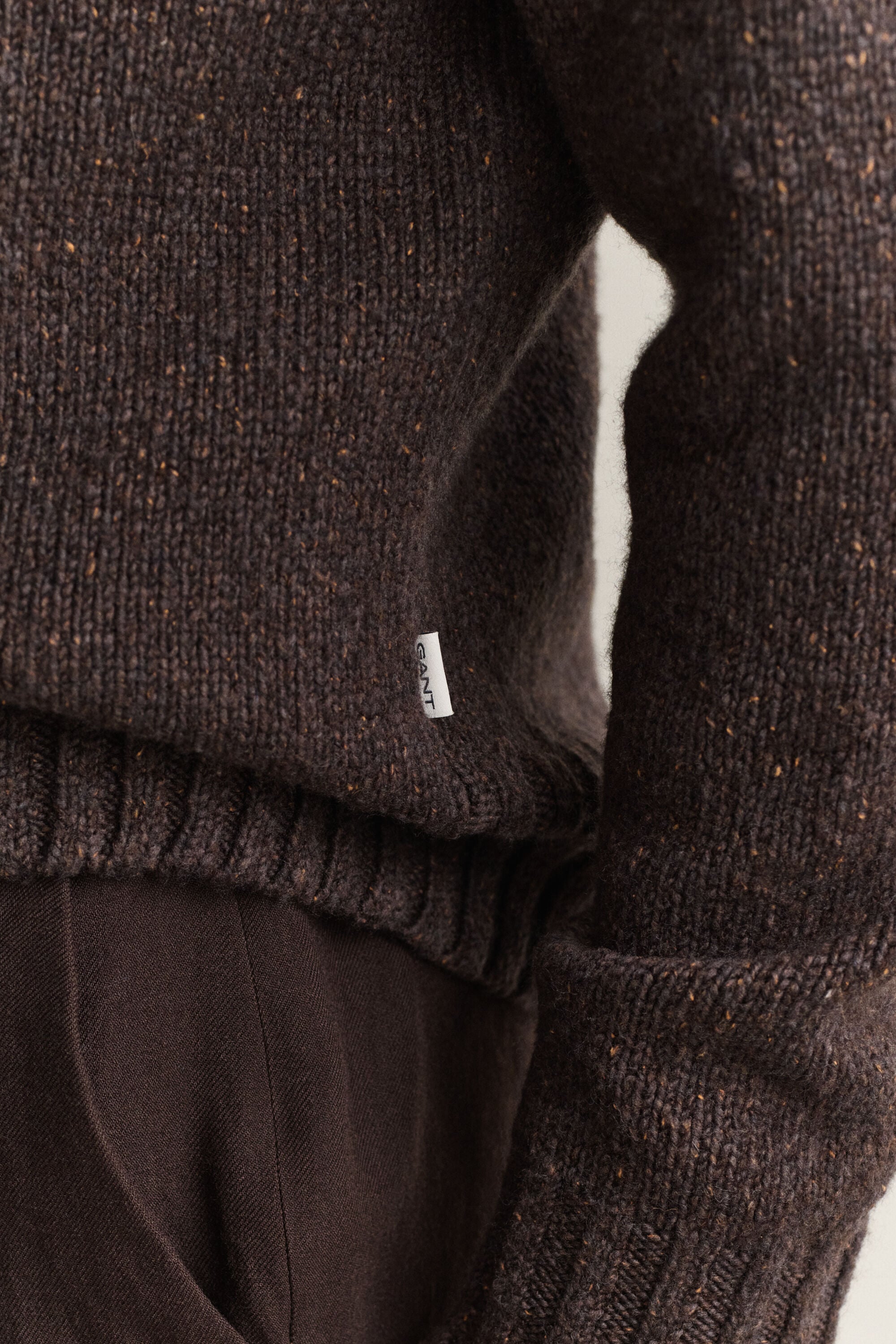 Maglia polo in misto lana e seta