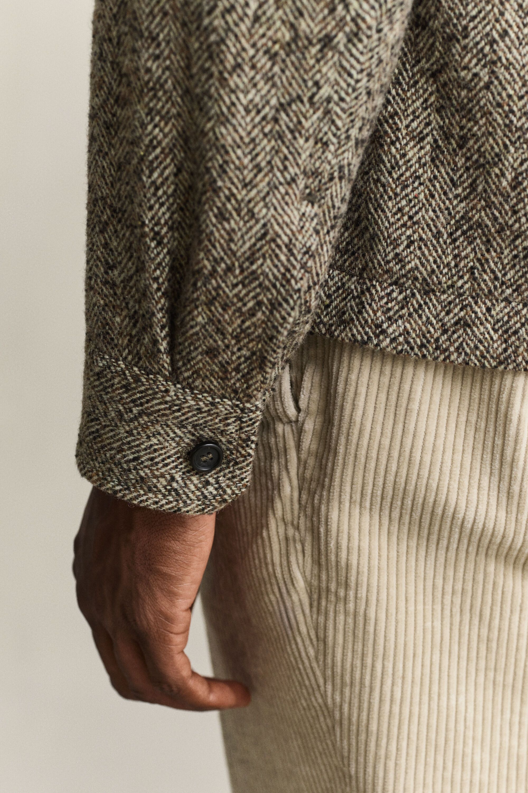 Camicia giacca con motivo a spina di pesce