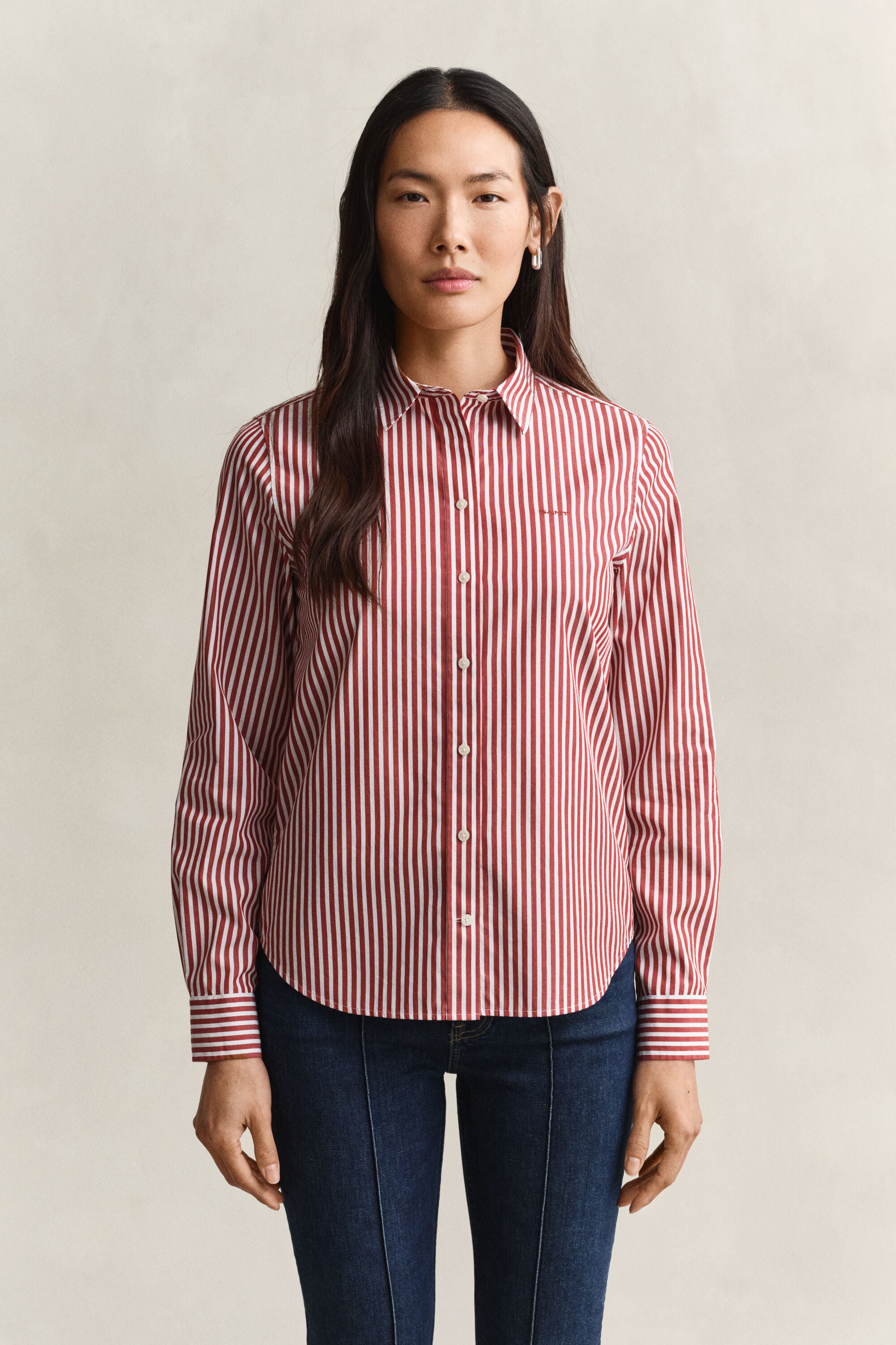 Camicia classica in popeline a righe regular fit
