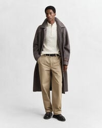 Maglia con zip corta in cotone a trecce