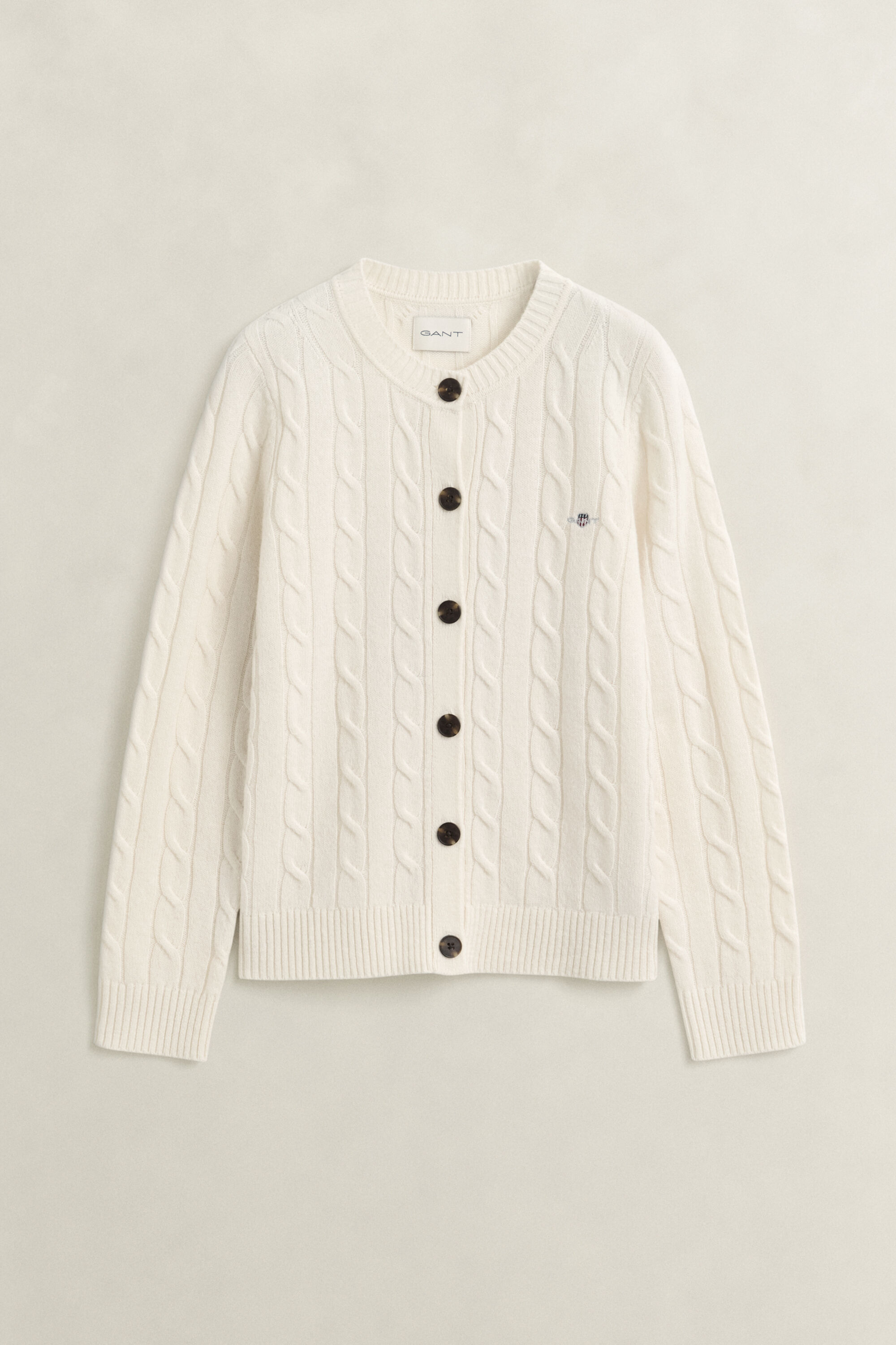 Cardigan a trecce in morbida lana d’agnello
