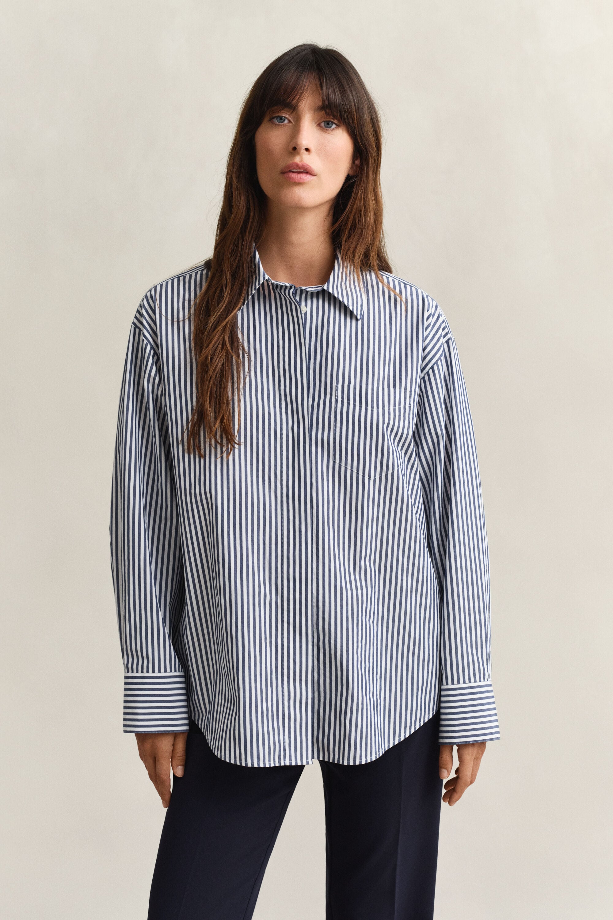 Camicia in popeline a righe