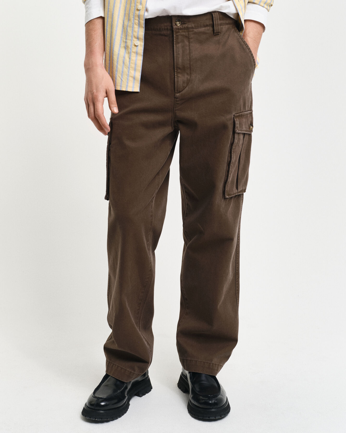 Pantaloni cargo in twill di cotone regular fit