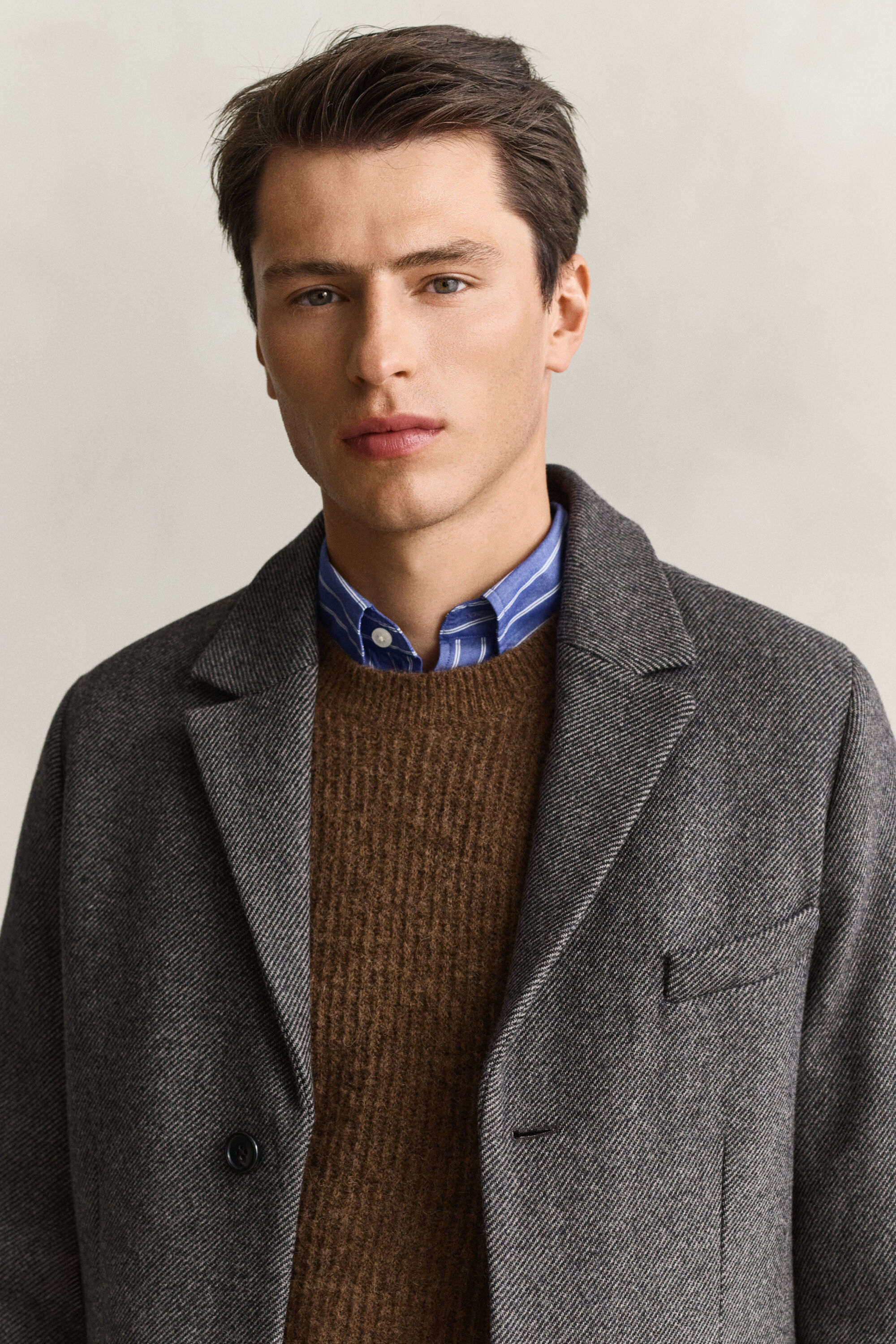 Cappotto in lana bicolore
