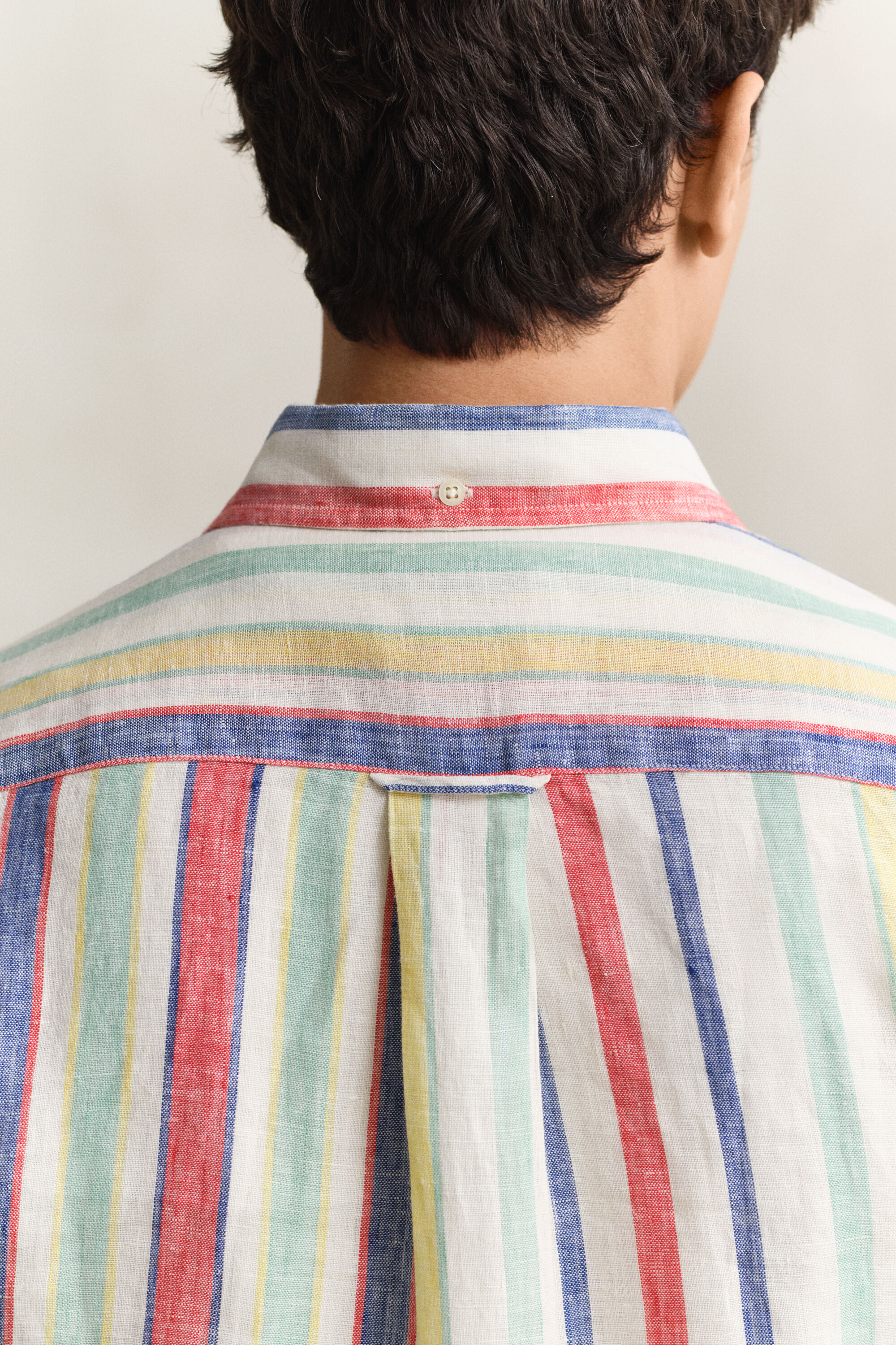 Camicia in lino multirighe