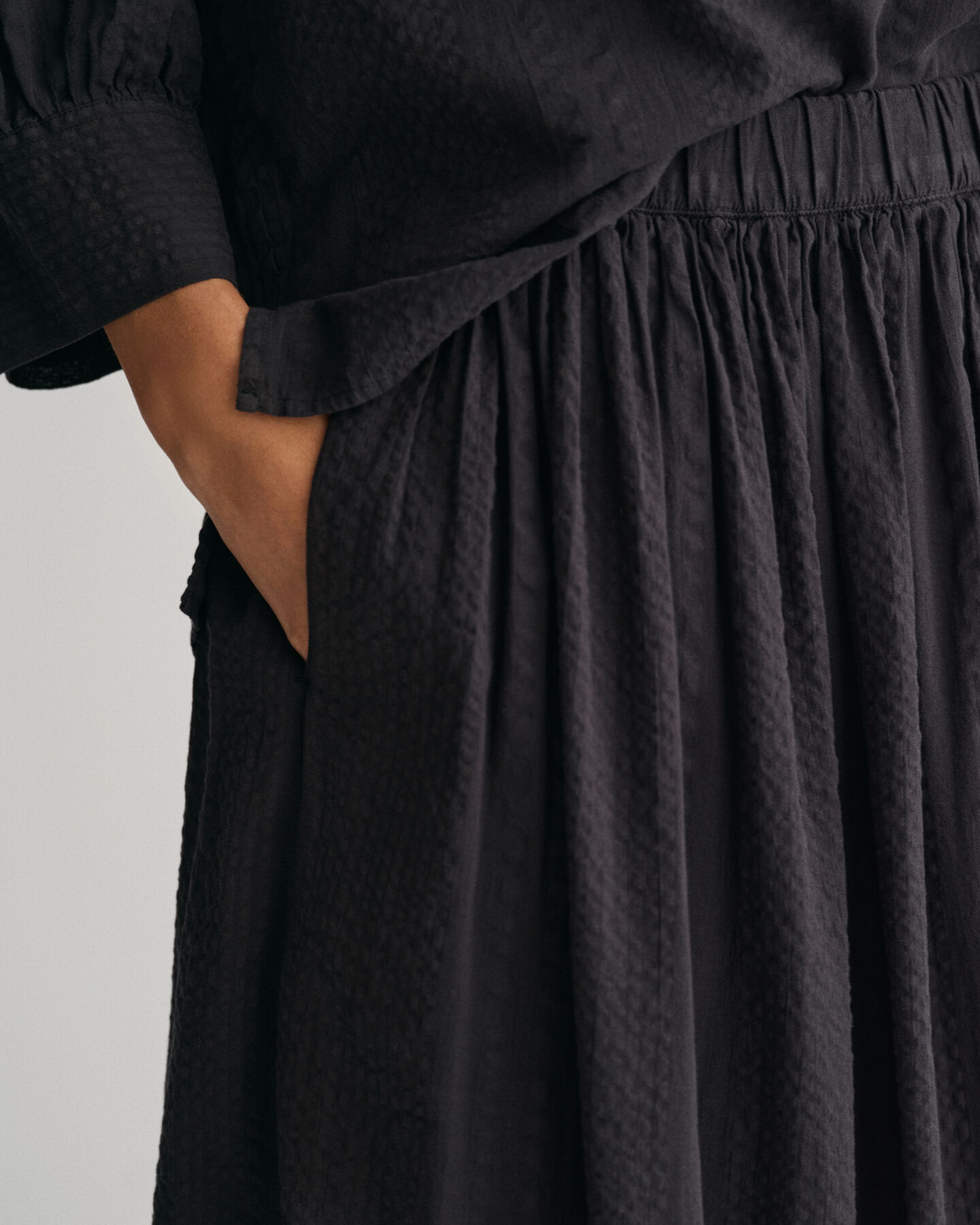 Gonna pull-on a righe Seersucker