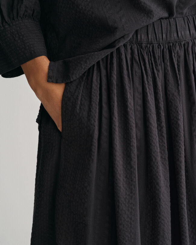 Gonna pull-on a righe Seersucker