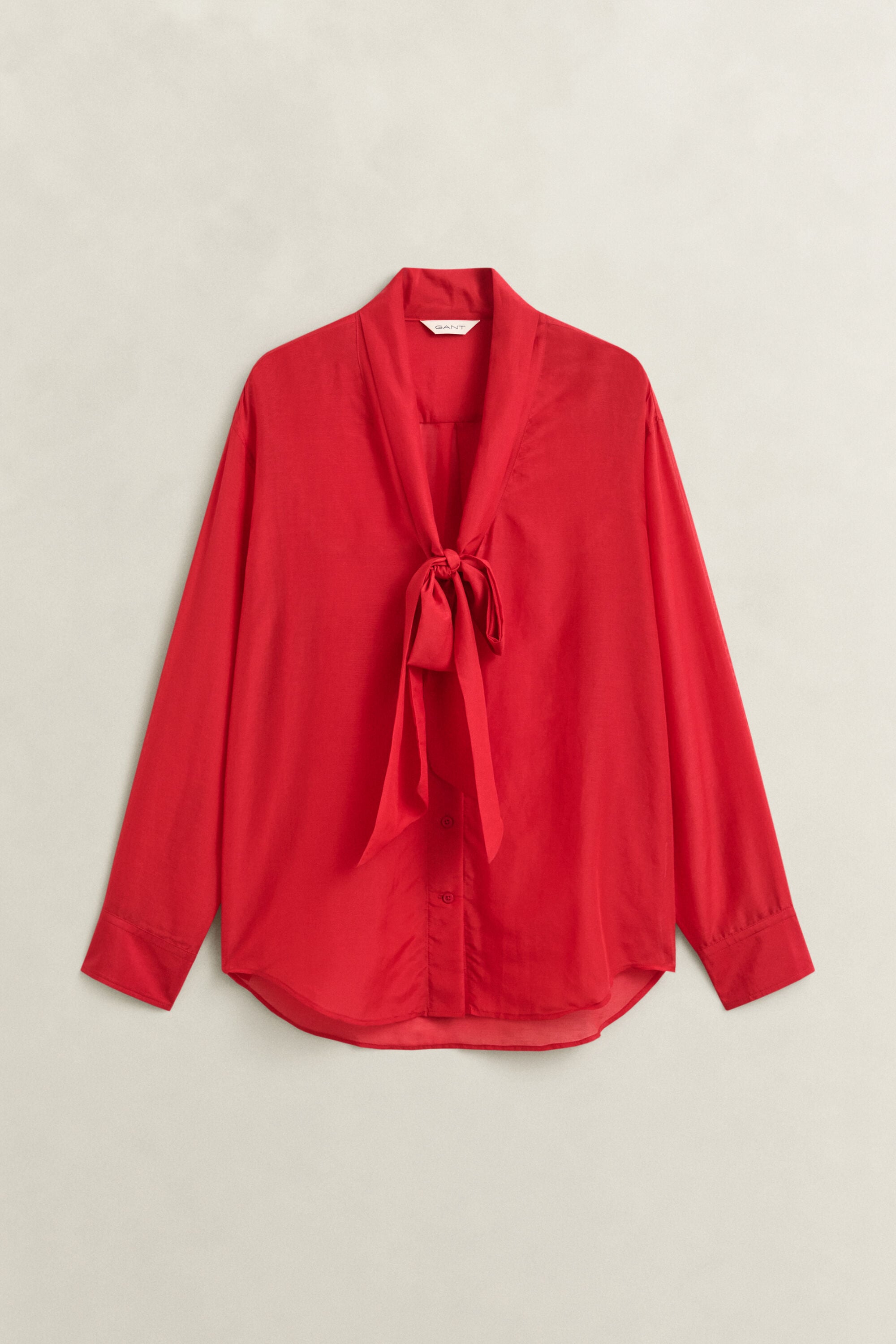 Camicia in cotone e seta con fiocco
