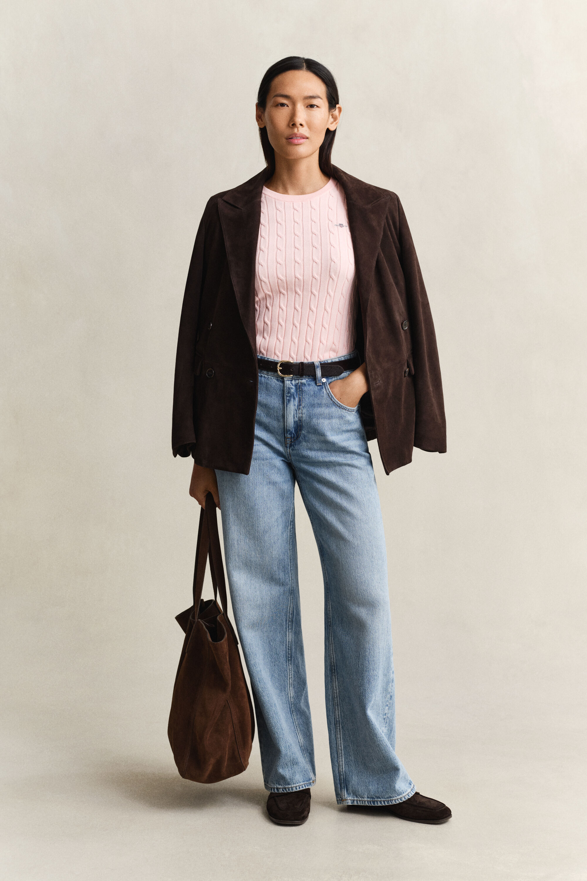 Maglia a trecce con maniche corte