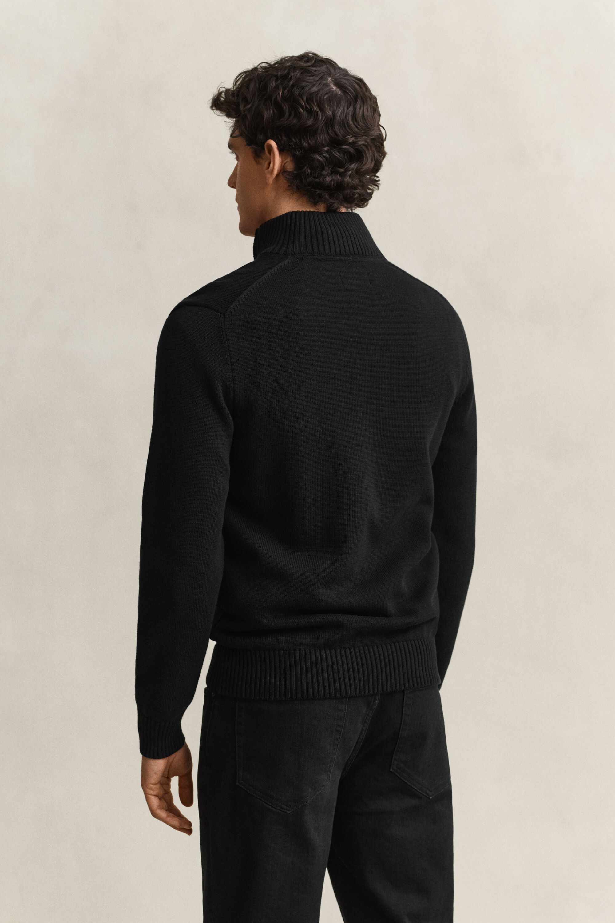 Maglia in cotone casual con zip corta