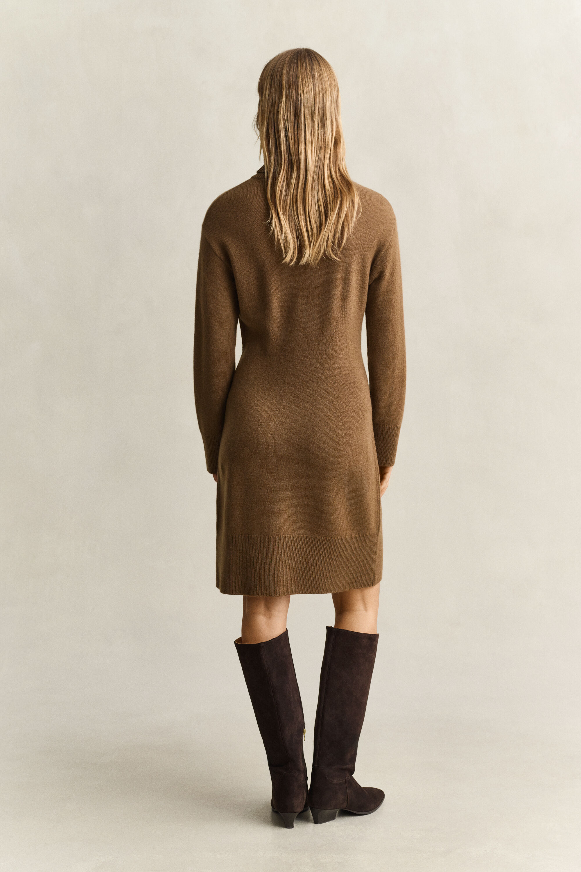 Abito a collo alto in misto lana-cashmere