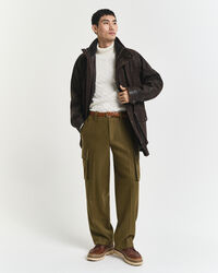 Maglia a collo alto in cotone a trecce