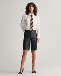 Pantaloncini in pelle a gamba dritta