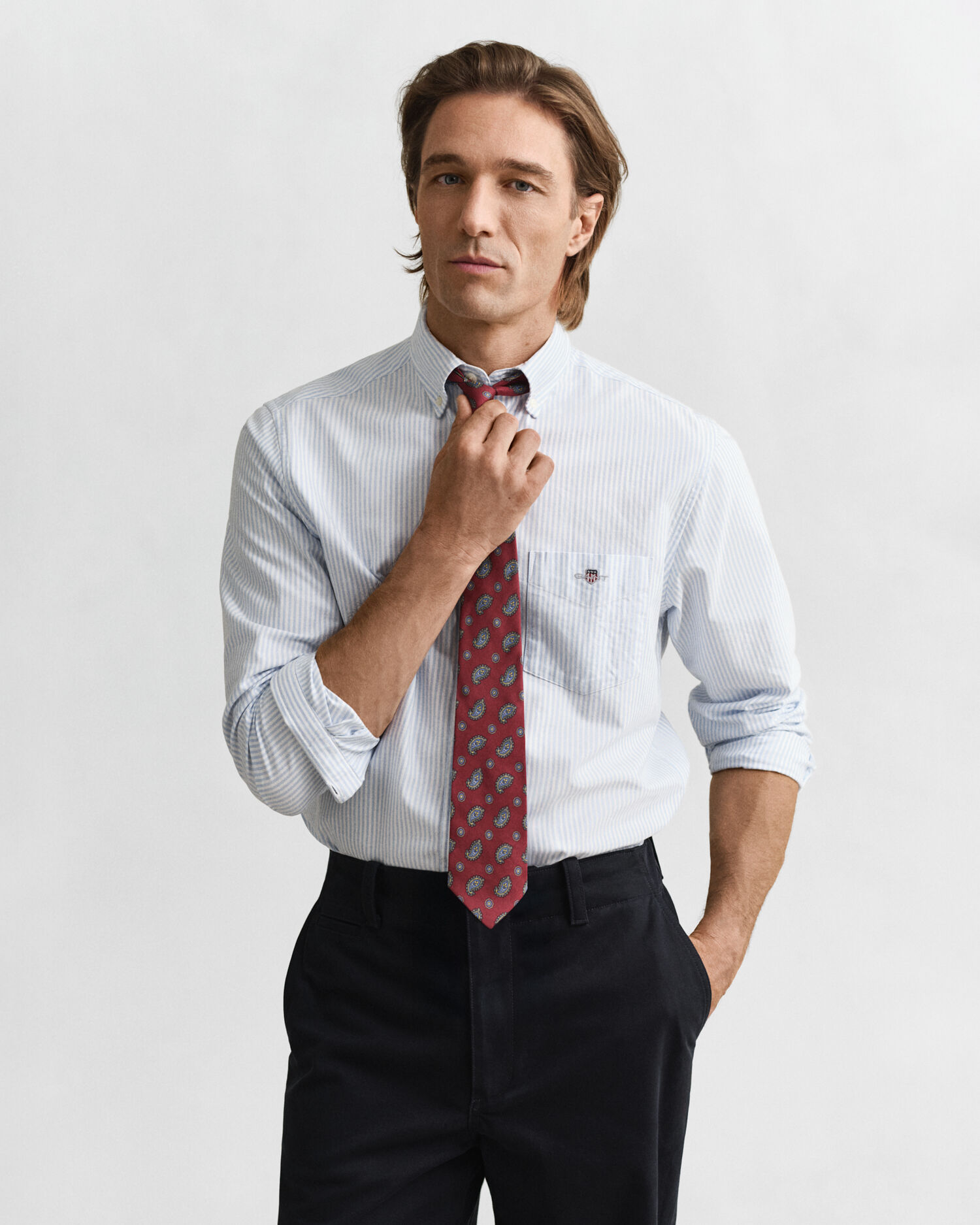 Camicia Oxford classica a righe Banker regular fit