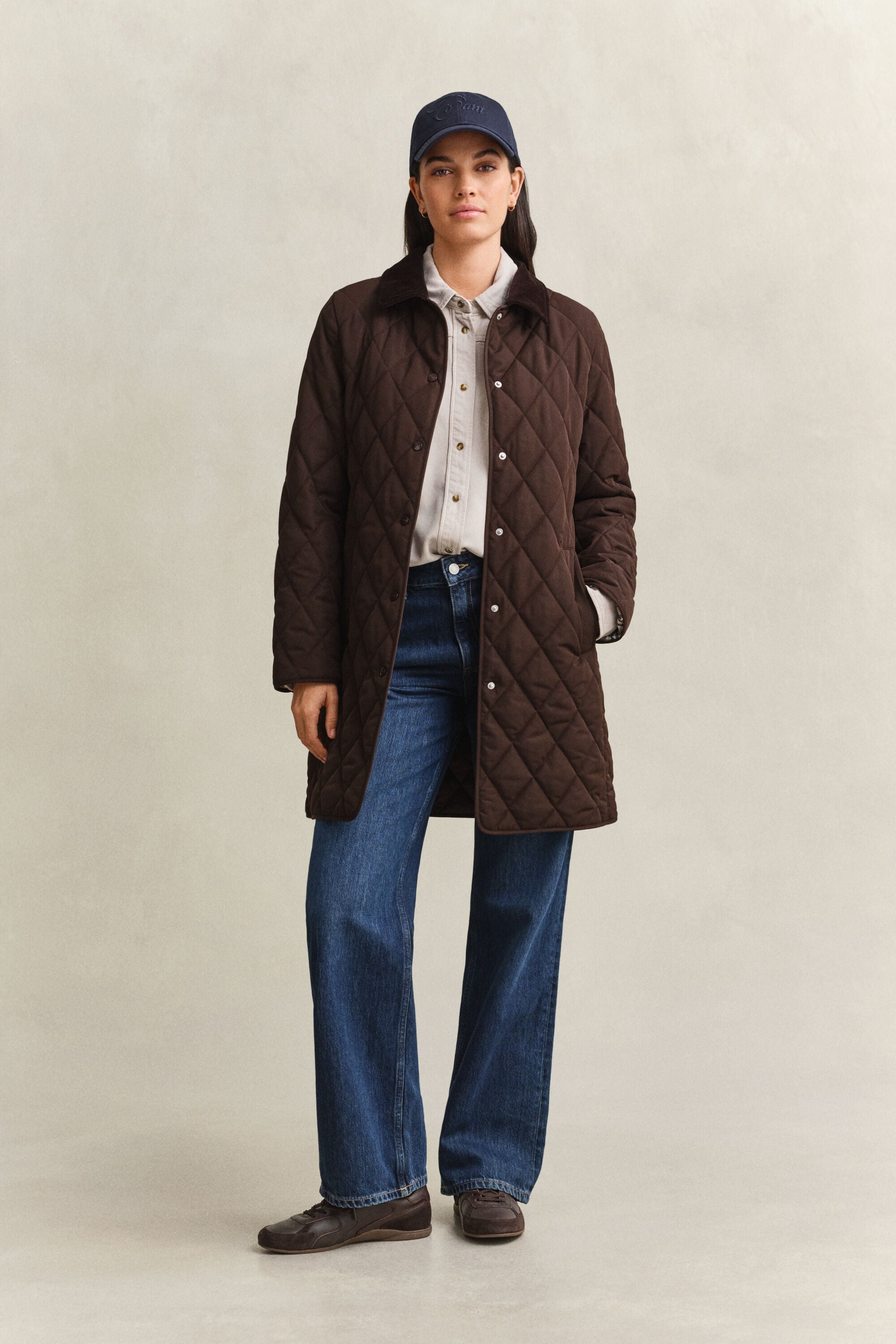 Cappotto trapuntato aderente