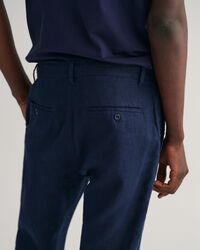 Pantaloni con coulisse in lino relaxed fit